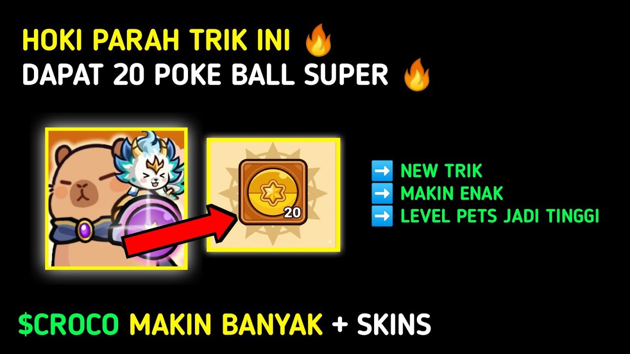 AIRDROP TELEGRAM 2026 !!! Aku dapat 20 poke ball supper di capybobo 2 & Farming banyak CROCO