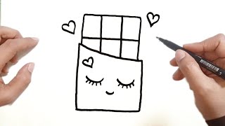 كيف ترسم شيكولاتة كيوت خطوة بخطوة / رسم سهل / تعليم الرسم للمبتدئين || cute chocolate drawing