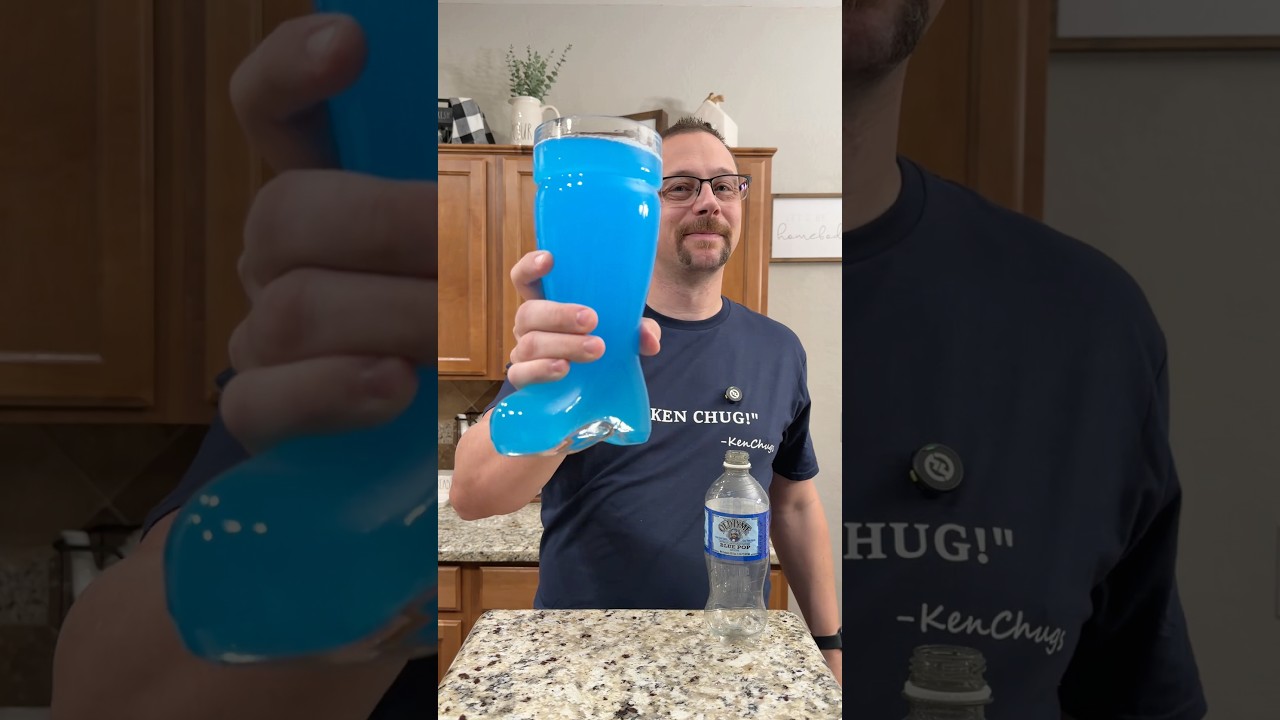 Chugging Old Tyme Blue Pop Soda! #shorts