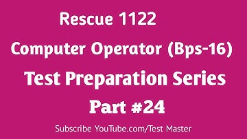 ETEA Rescue 1122 Computer Operator (Bps-16) Test Preparation Series Part 24 ||  @testmaster123 ​