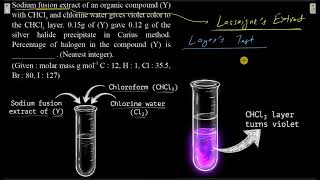 Sodium Fusion Extract Of An Organic Compound Y With Chcl3 And Chlorine Water Gives Violet Colour T