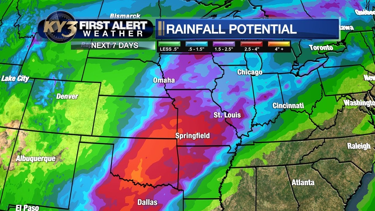 Soggy week ahead with a big cool down next week - YouTube