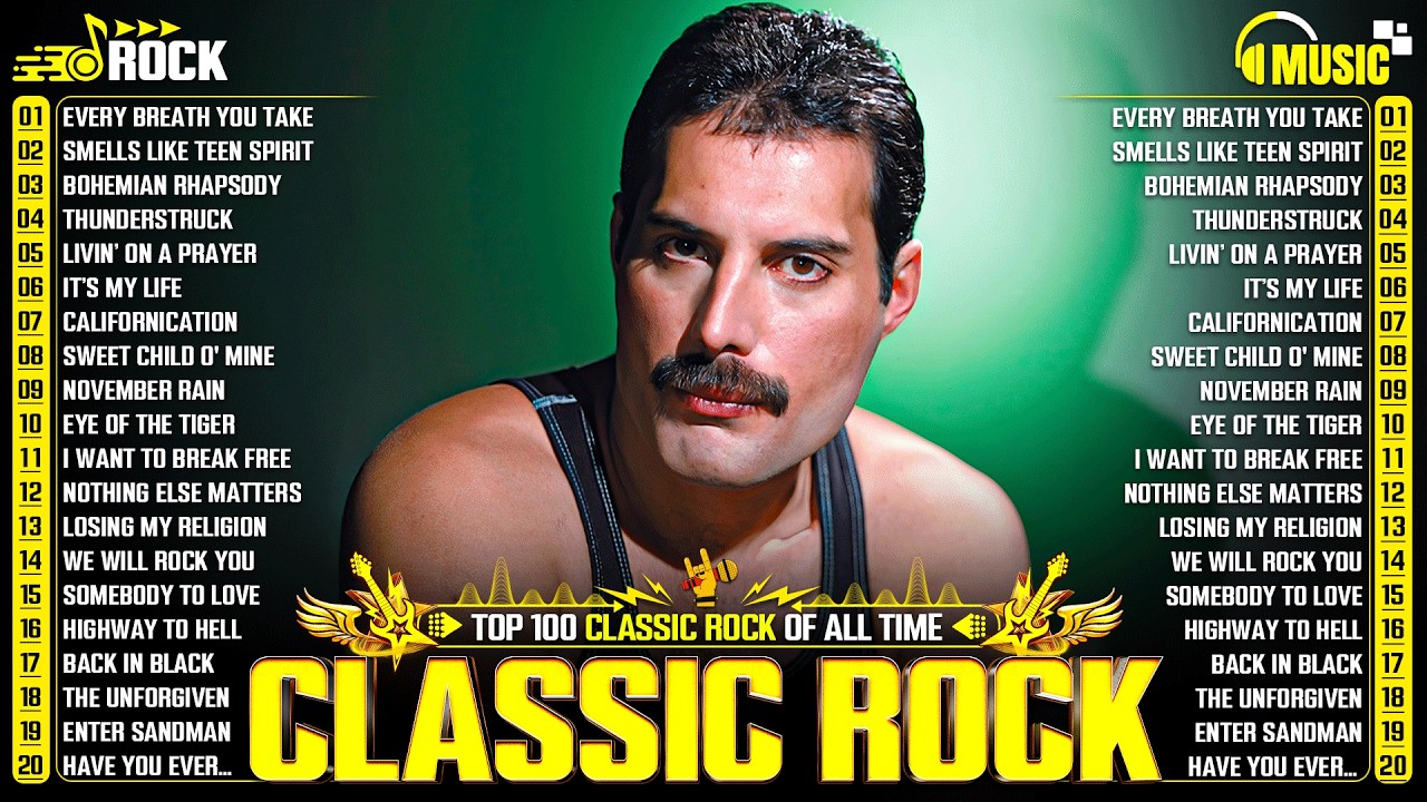 Top 500 Classic Rock Songs 70s 80s 90s ⚡ Queen, Guns N' Roses, Metallica, AC/DC, Aerosmith, Bon Jovi