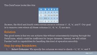 How to Remove Rows from a DataFrame with All Zero Values in Specific Columns