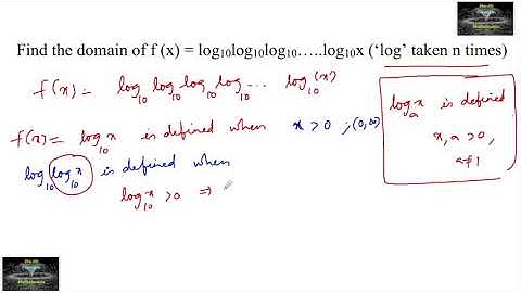 Find the domain of f(x)=log log log log log....logx (log taken n times to base 10