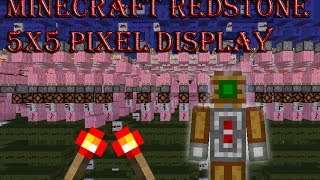 Minecraft Redstone 5X5 Pixel Display (capable of save/load mechanics)
