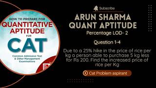 Arun Sharma Quantitative Aptitude: - Percentage LOD 2 ( 1-4 )