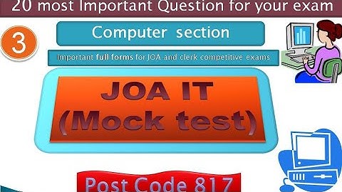 junior office assistant computer section mock test part  (Part 3) ||JOA hpssc/hpsssb||