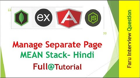 Mini-Project In Mean Stack (Nodejs + Angular + Express + MongoDB + CSS + HTML) Tutorial Hindi Part-5