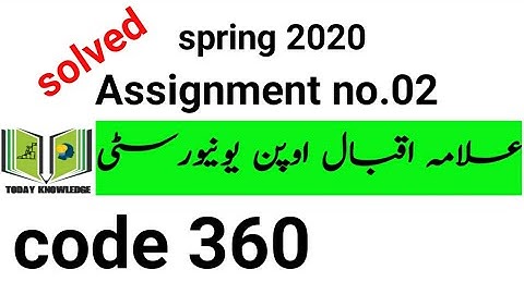 AIOU solved assignment spring 2020 | code 360 Assignment no.02