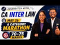 A Category Marathon | 75 marks in Law | CA Inter May 26