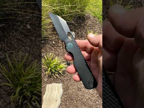 Embossed mustache on TristateEDC’s Tristache V2 knife! So ritzy with way more knife than it costs!