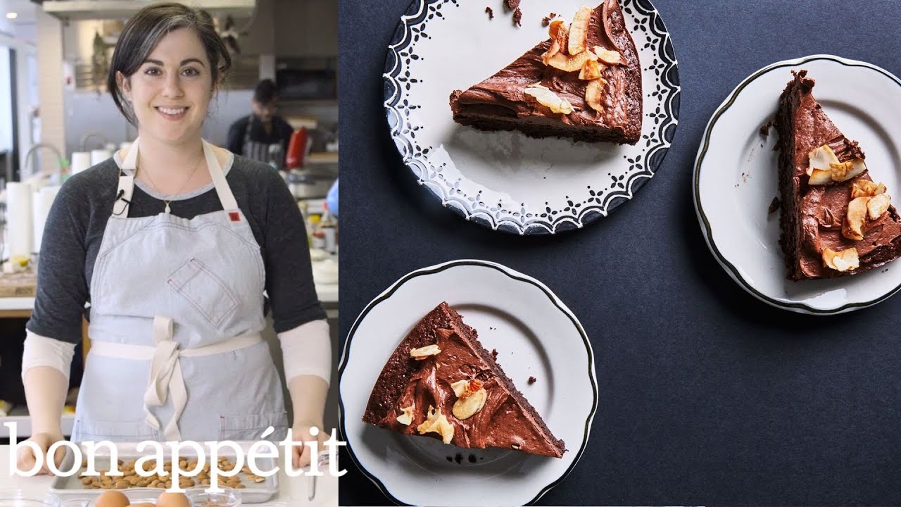 Claire Makes Chocolate Macaroon Cake   From the Test Kitchen   Bon Appetit