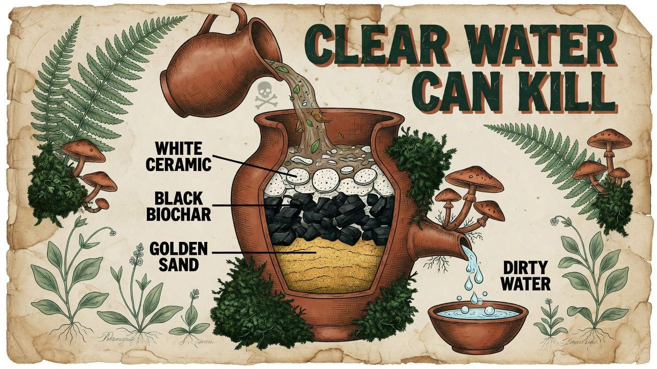 The Ultimate 3 Stage Survival Filter Combining Ceramic, Biochar, and Sand Layers