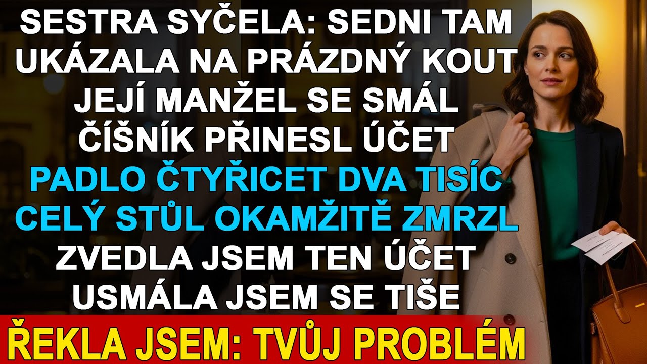 Zakázala mi sedět u stolu. když mi hodila účet 42 000 kč, řekla jsem jen: „Tohle není moje.“