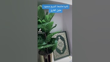 تلاوةخاشعة الشيخ محمود خليل القارئ