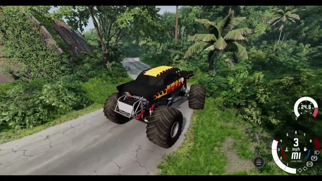 BeamNG Avenger Hangar Forest Jump