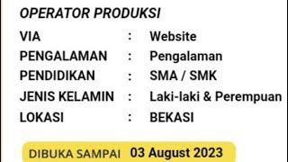 Loker update || Pt. Tirta Alam Segar (Wings)