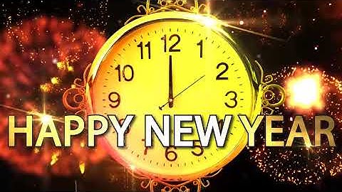 Happy New Year CLOCK 2019 ( v 683 ) Countdown Timer with Sound Effects + Voice 4K