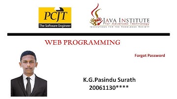 Java Institute | Web Programming | Project Development | E-shop | 5 video | K.G.Pasindu Surath