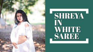 Saree Fashion Video Ft Shreya Outdoor Saree Fashion Photoshoot Shreya In White Saree