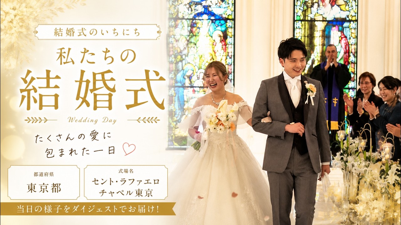卒花結婚式レポ動画 "結婚式のいちにち”【東京都 セント・ラファエロチャペル東京 編】