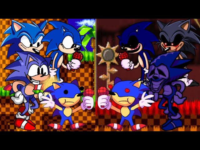 New and Old Sonic.Exe, Majin Sonic and Lord X met by Abbysek on