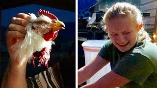 Dramatic Teenage Girl Kills Chicken And Immediately Regrets It Graphic