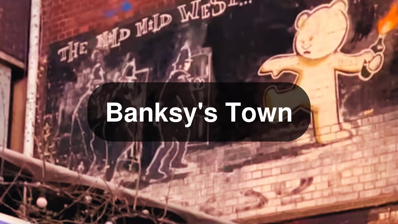 Walking in Stokes Croft & Kingsdown, Bristol • Banksy's Mural • Evening City Vibes • Social Housing