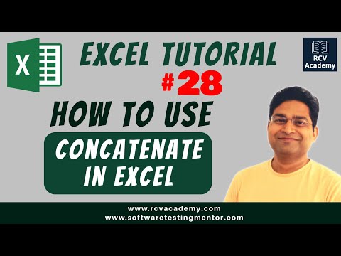 Excel Tutorial #28 - How to use Concatenate in Excel - CONCAT in Excel