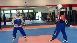 Taekwondo Sparring (Round 1 No Headshots, Rnd 2 HEADSHOTS) @CallmeMKA Kairos vs Kyle