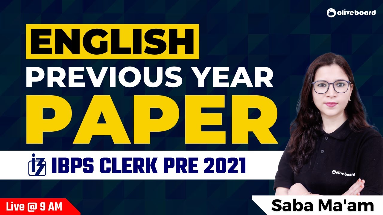 IBPS Clerk Pre English Previous Year Question Paper 2022 | IBPS Clerk Previous Year Question Paper