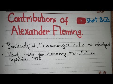 ਐਲੇਗਜ਼ੈਂਡਰ ਫਲੇਮਿੰਗ #alexanderfleming #microbiology ਦੇ ਯੋਗਦਾਨ ਅਤੇ ਖੋਜ