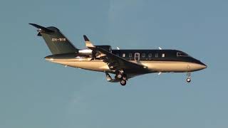 Private Bombardier CL 600 2B16 Challenger 650 OH-WIW Landing Malaga LEMG