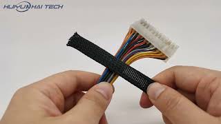 Black PET wire braided sleeve details real shot display #braided #manufacturer #cablesleeve