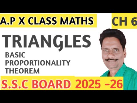 TRIANGLES X CLASS MATHS BASIC PROPORTIONALITY THEOREM ( THALES THEOREM ...