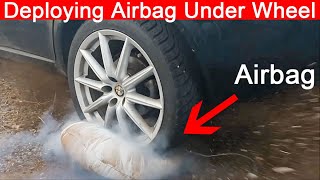 Removing Dent Using Airbag, Activating Airbag Under The Wheel, Launching Wheel Into The Air