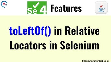 ToLeftOf Relative Locator in Selenium 4 | Selenium 4 Features | Friendly Locators in Selenium