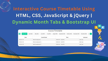 Dynamic Course Timetable with jQuery, HTML & CSS | Interactive Calendar Tutorial 📅✨