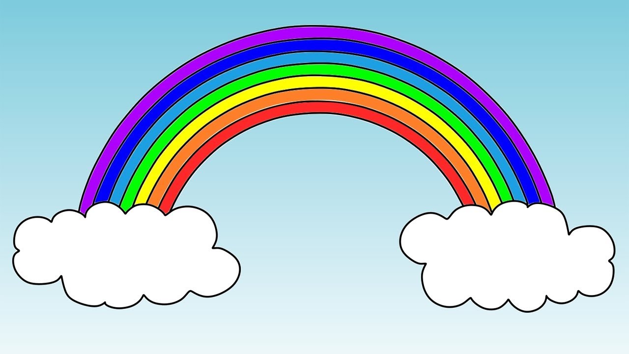 How to Draw a Rainbow Coloring Pages Learn Colours for