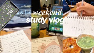 STUDY VLOG: weekend study grind! 🍵📚 productive school routine, uni vlog