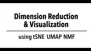 Visualization using tSNE UMAP NMF