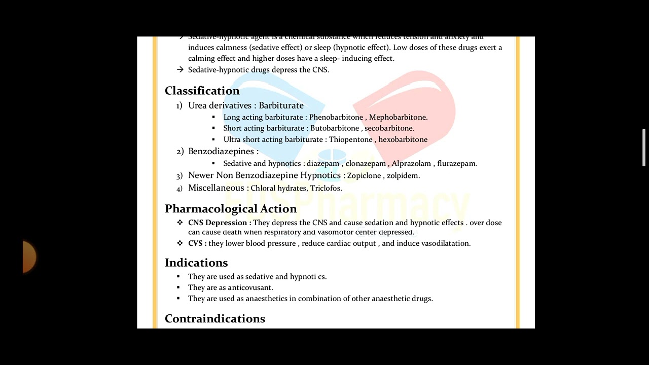 sedative and Hypnotics Drugs By Assistant Professor Deepika