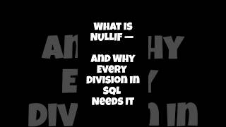 NULLIF — prevent division by zero in SQL #sql