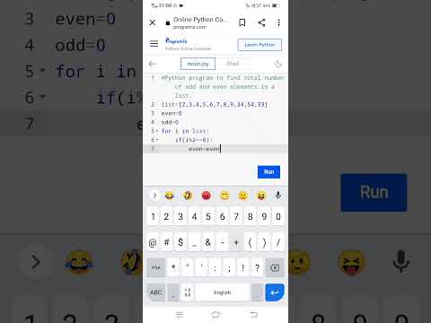 Python program to find total number of odd and even elements in a list ...