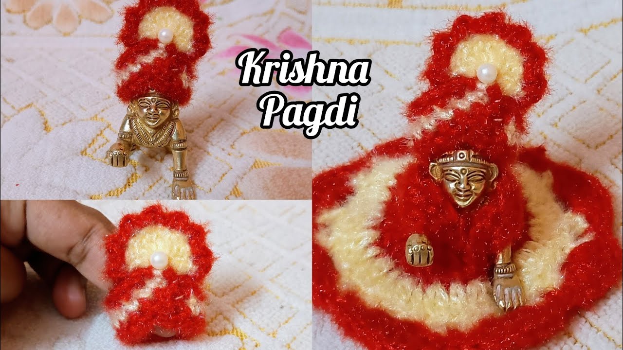 Laddu Gopal Pagdi/ Krishna Pagdi/ Woolen pagdi for Laddu Gopal Ji / woolen mukut / for beginners
