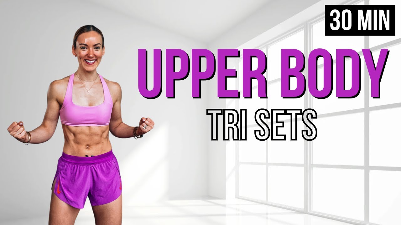 ⚡️ 30 Min TOTAL UPPER BODY WORKOUT with Dumbbells Intense Tri Sets