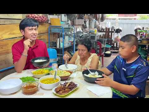 กินข้าวกับแม่ทองย้อย แกงส้มขาหมูถั่วงออกดอง #อร่อย #eat