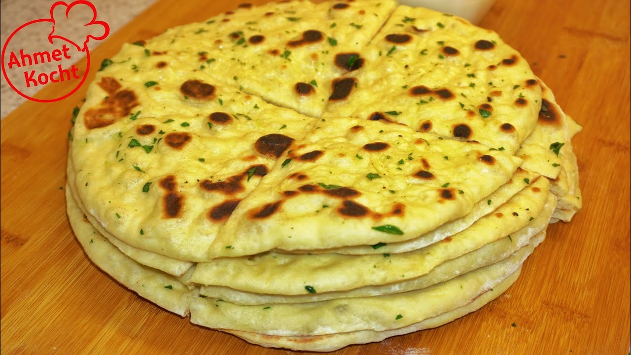 Naan Brot mit Knoblauch | Ahmet Kocht | indisch backen | Folge 496 ...