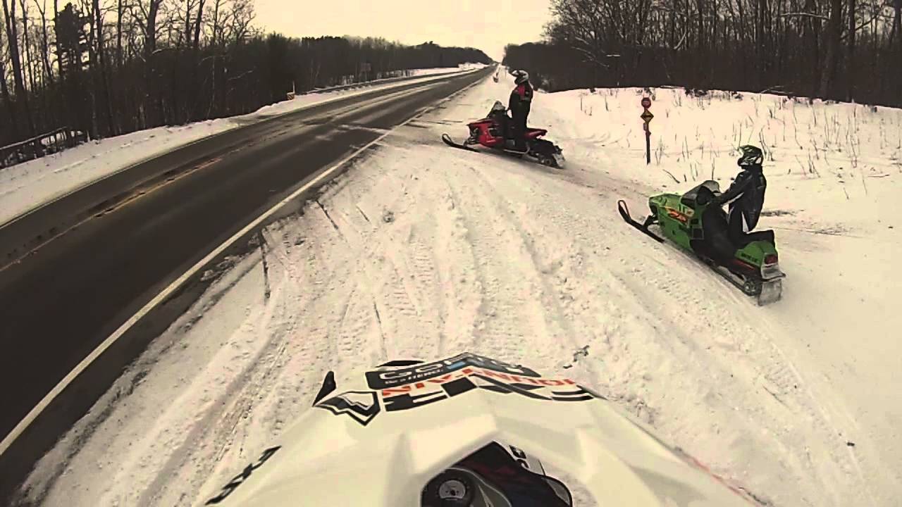 Snowmobiling in Hayward Wisconsin 1/3/15 YouTube